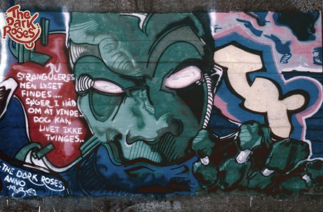 Detail: Four Generations by Caze D, DoggieDoe, Jeen and Seeny. Lyric by Ib Bukrinsky - The Dark Roses - Hvidovre, Denmark 1988